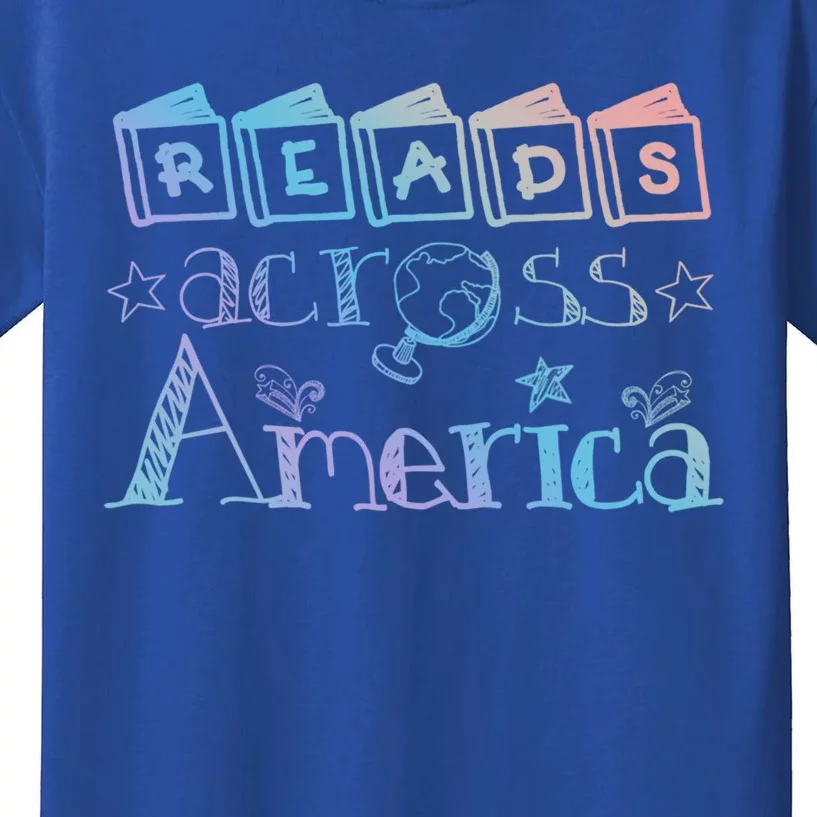 Reads Across Tee America Reading Teacher Books Reader Cool Gift Kids T-Shirt