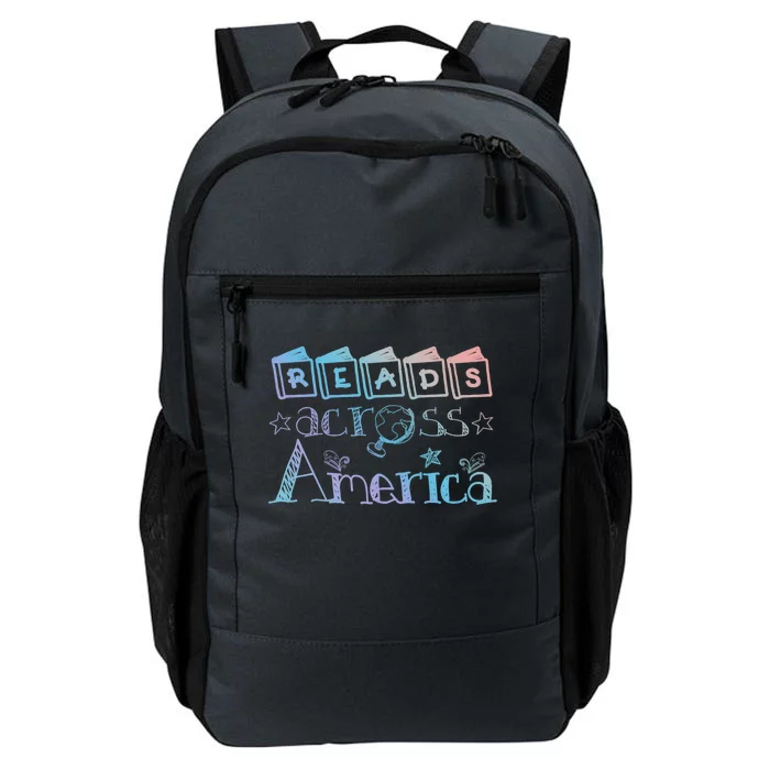 Reads Across Tee America Reading Teacher Books Reader Cool Gift Daily Commute Backpack