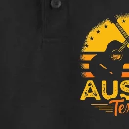 Retro Austin Texas Guitar Texas Dry Zone Grid Performance Polo