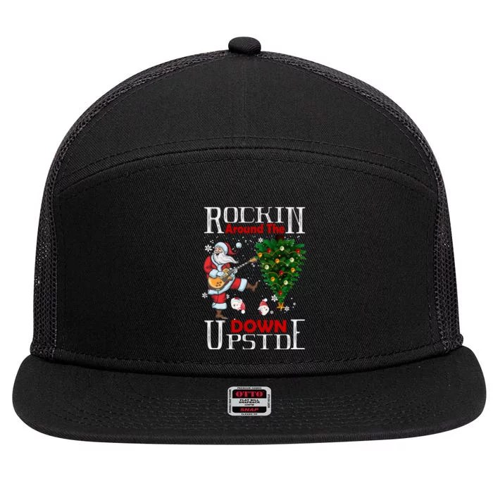 Rockin Around The Christmas Upside Down 7 Panel Mesh Trucker Snapback Hat