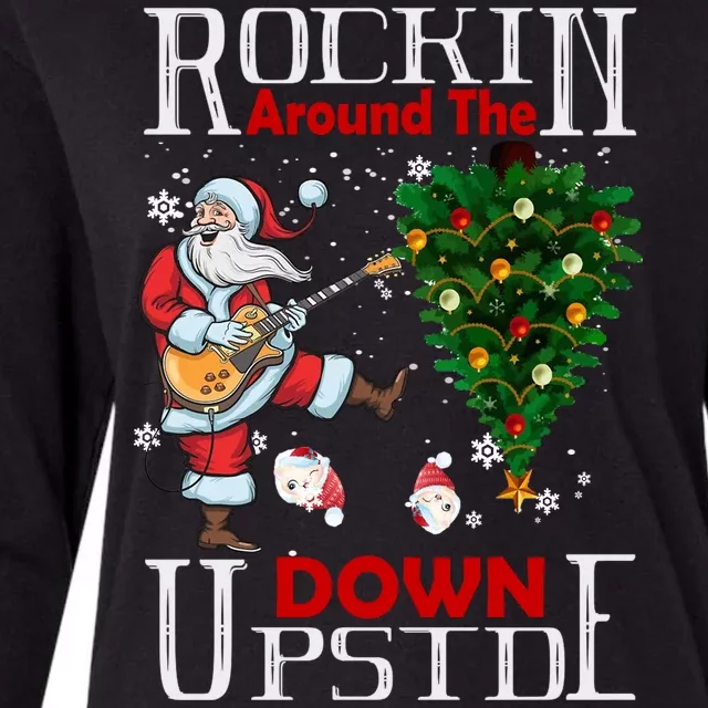 Rockin Around The Christmas Upside Down Womens Cotton Relaxed Long Sleeve T-Shirt