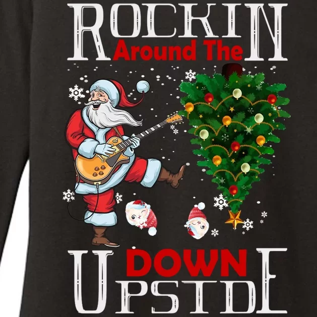 Rockin Around The Christmas Upside Down Womens CVC Long Sleeve Shirt