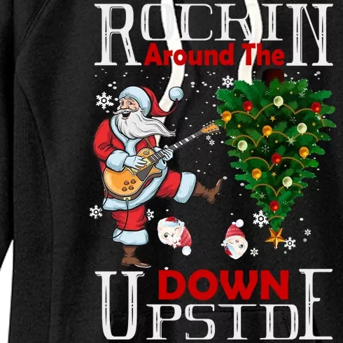 Rockin Around The Christmas Upside Down Women's Fleece Hoodie