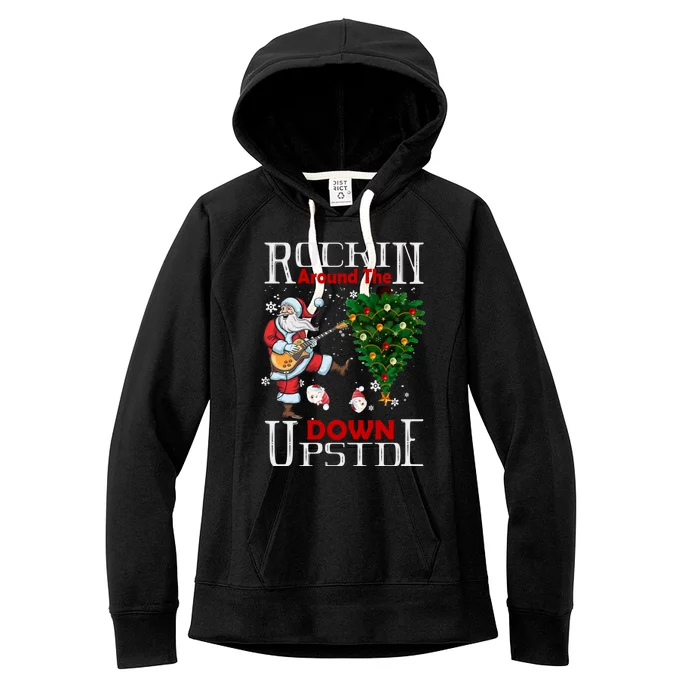 Rockin Around The Christmas Upside Down Women's Fleece Hoodie