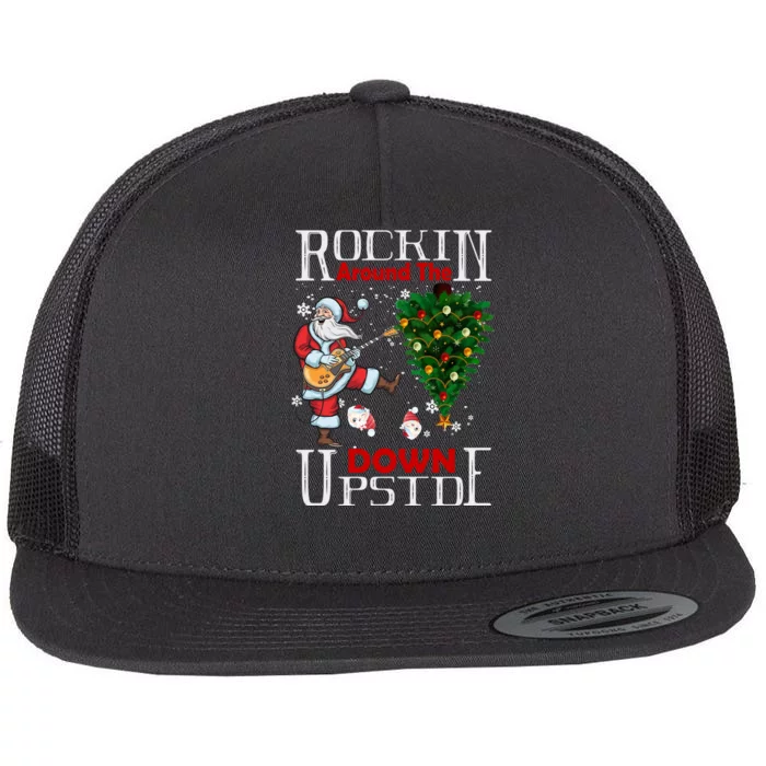 Rockin Around The Christmas Upside Down Flat Bill Trucker Hat