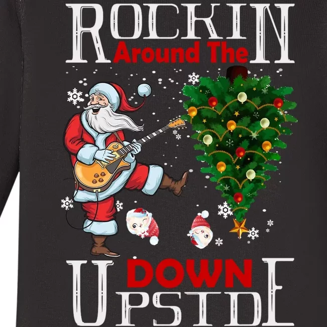 Rockin Around The Christmas Upside Down Baby Long Sleeve Bodysuit