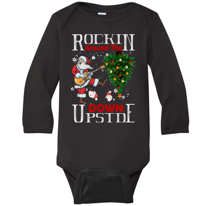 Rockin Around The Christmas Upside Down Baby Long Sleeve Bodysuit