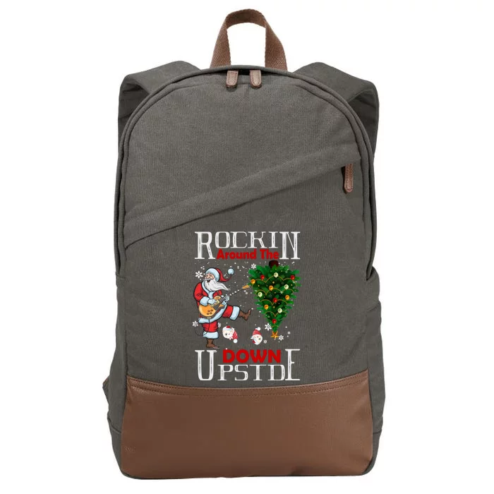 Rockin Around The Christmas Upside Down Cotton Canvas Backpack