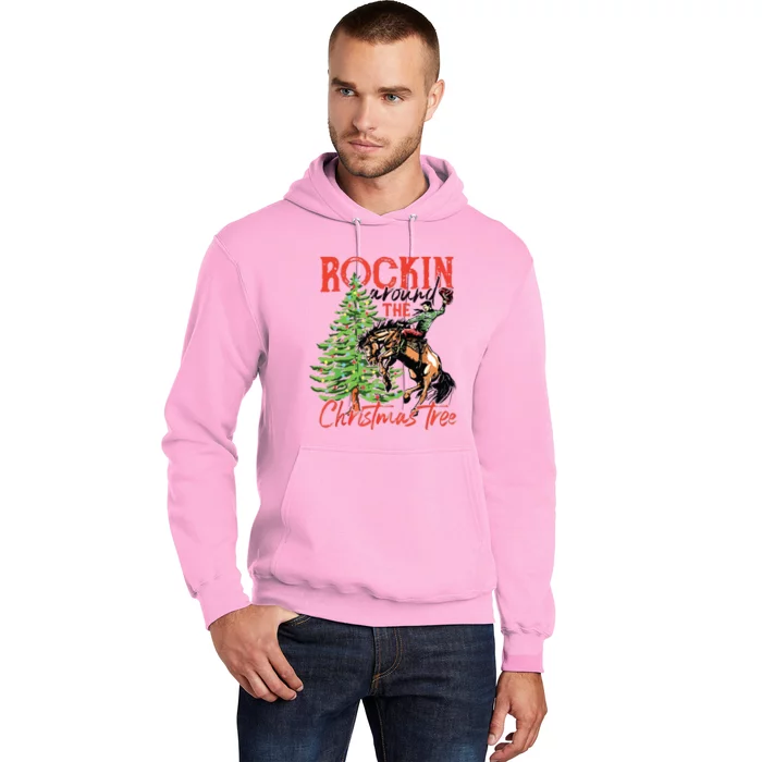 Rocking Around The Christmas Tree Christmas Cowboy Horse Hoodie