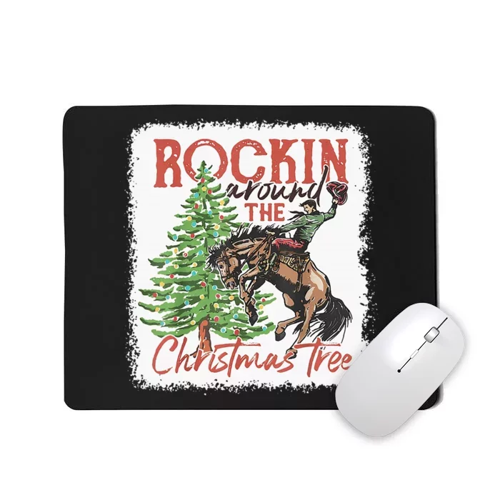 Rocking Around The Christmas Tree Cowboy Horse Mousepad