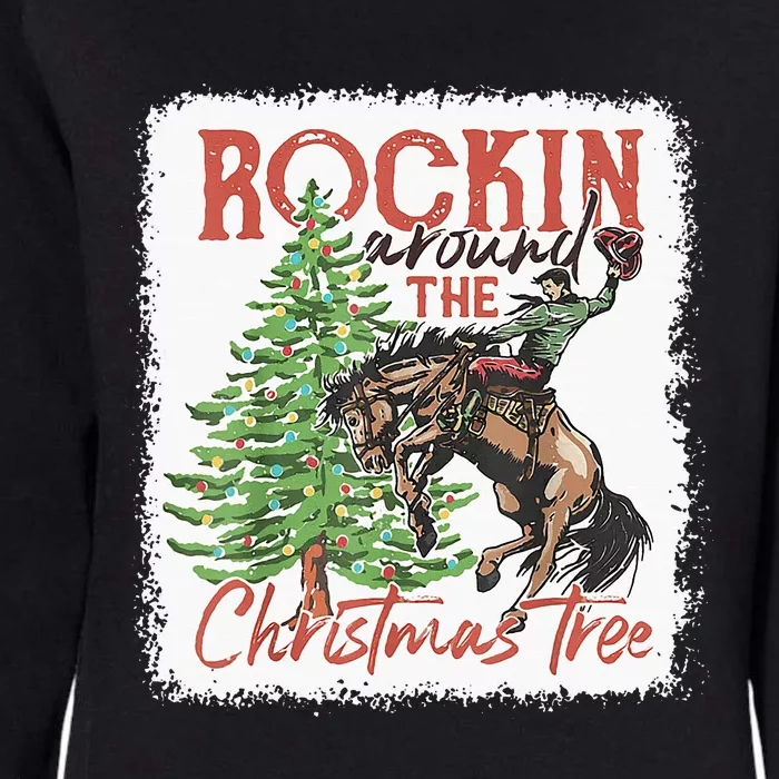 Rocking Around The Christmas Tree Cowboy Horse Womens California Wash Sweatshirt