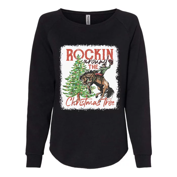 Rocking Around The Christmas Tree Cowboy Horse Womens California Wash Sweatshirt