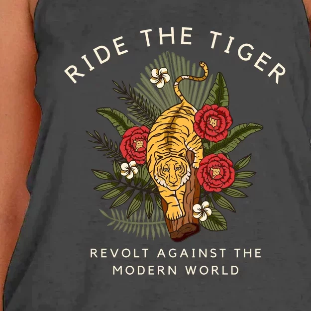 Revolt Against The Modern World Ride The Tiger Julius Evola Women's Knotted Racerback Tank