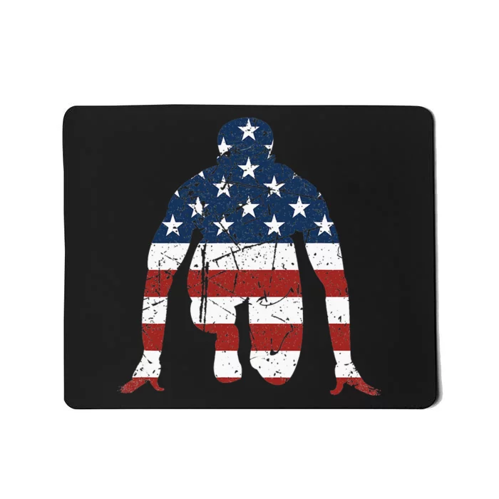 Runner Apparel USA Flag Sprinter Track and Field Running Mousepad