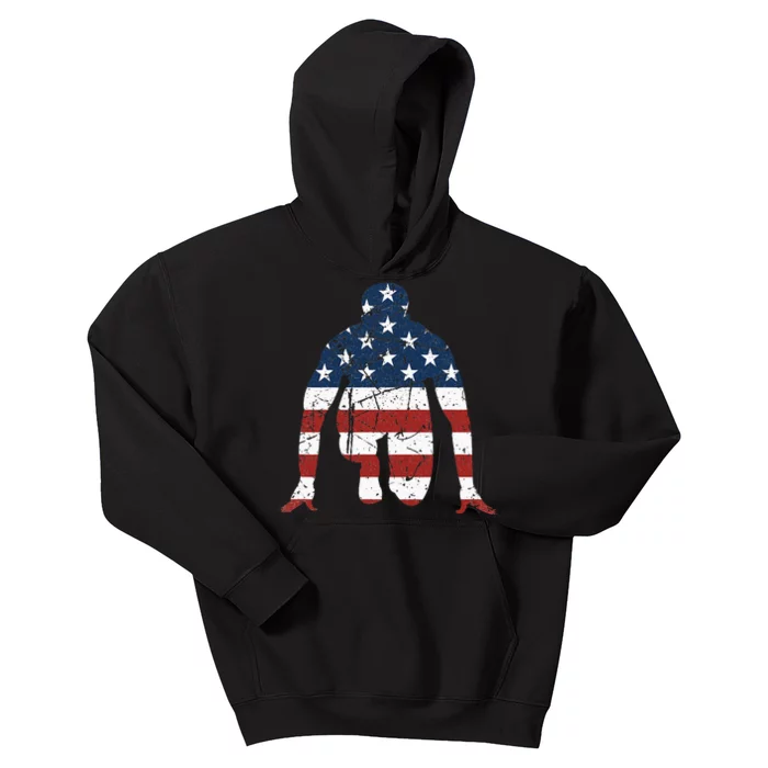 Runner Apparel USA Flag Sprinter Track and Field Running Kids Hoodie