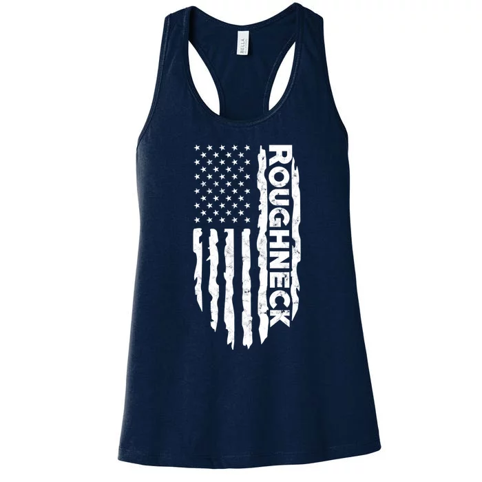 Roughneck - American US Flag Oilfield Patriot Women's Racerback Tank