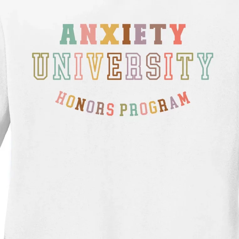 Retro Anxiety University Honors Program Ladies Long Sleeve Shirt