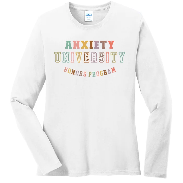 Retro Anxiety University Honors Program Ladies Long Sleeve Shirt