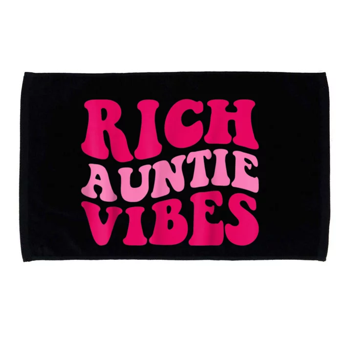 Rich Auntie Vibes Funny Aunt Saying Groovy Apparel Microfiber Hand Towel