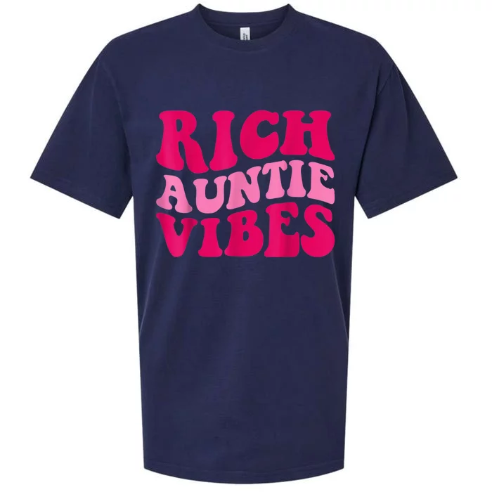 Rich Auntie Vibes Funny Aunt Saying Groovy Apparel Sueded Cloud Jersey T-Shirt