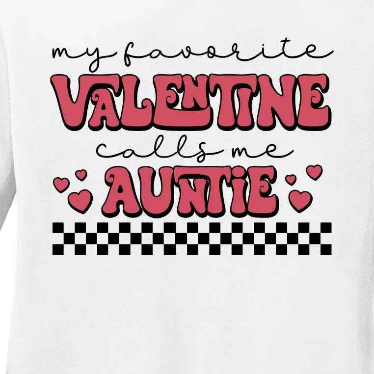 Retro Auntie Valentine's Day Ladies Long Sleeve Shirt