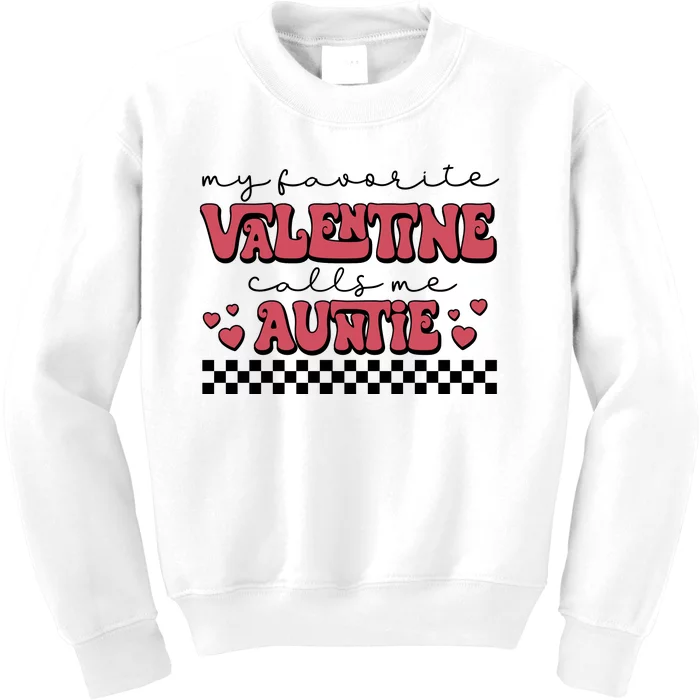 Retro Auntie Valentine's Day Kids Sweatshirt