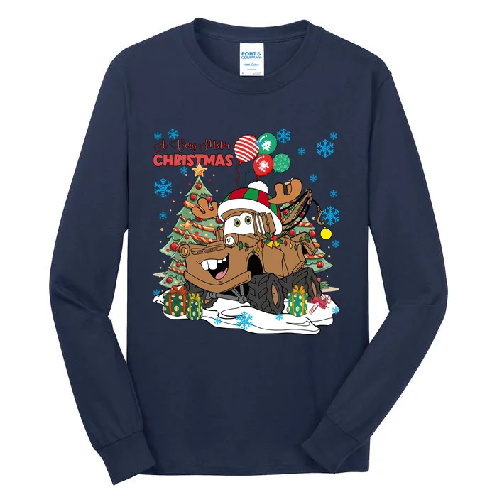 Retro A Very Mater Christmas Light Cars Land Tow Mater Christmas S Tall Long Sleeve T-Shirt