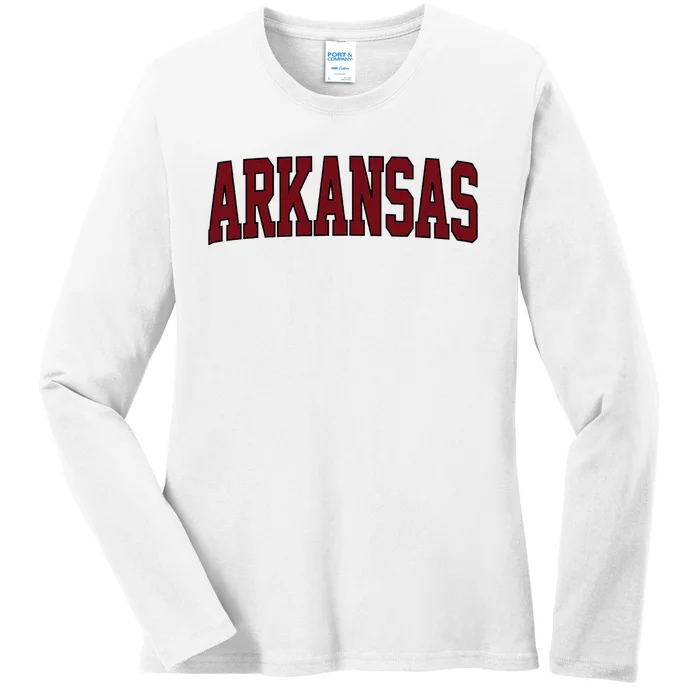 Retro Arkansas Vintage Arkansas Lovers Classic Ladies Long Sleeve Shirt