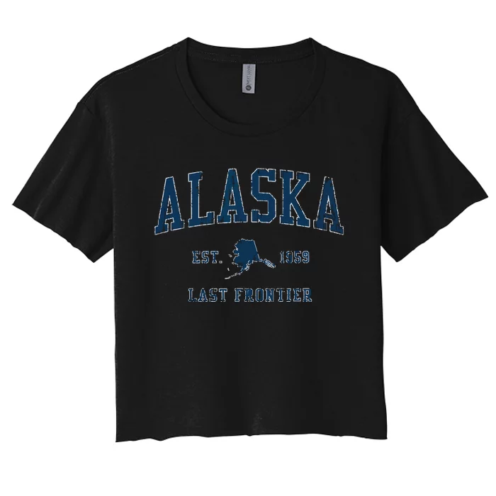 Retro Alaska Vintage Sports Design Women's Crop Top Tee