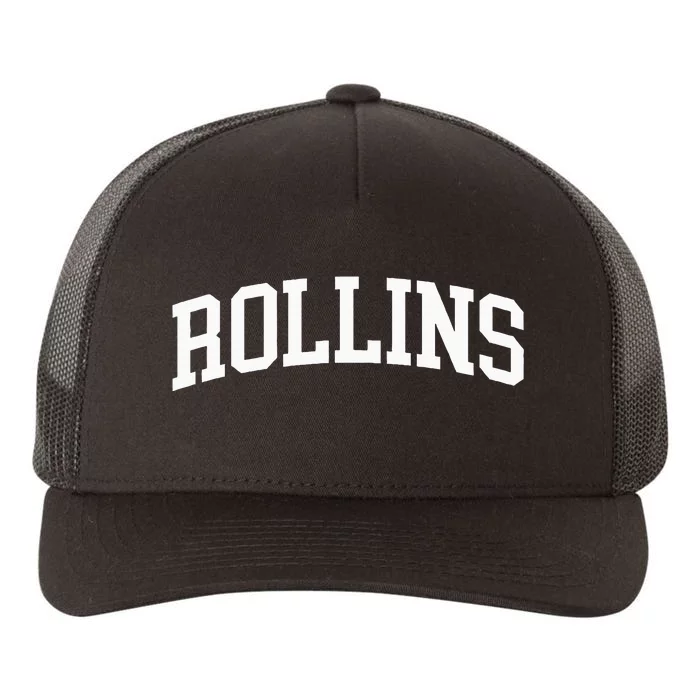 Rollins Arch Vintage Retro College Athletic Sports Yupoong Adult 5-Panel Trucker Hat