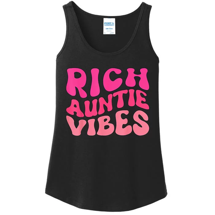 Rich Auntie Vibes Aunt Best Aunty  Mother's Day Cute Ladies Essential Tank