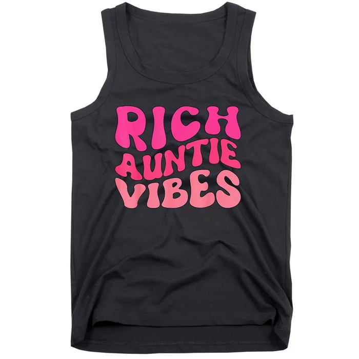 Rich Auntie Vibes Aunt Best Aunty  Mother's Day Cute Tank Top