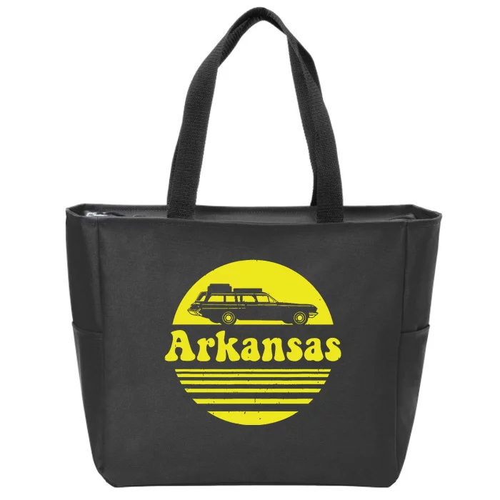 Retro Arkansas Vintage Vacation Zip Tote Bag