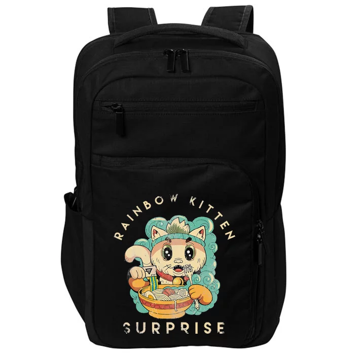 Retro Animals Vintage Cats Rainbow Kitten Surprise Cute Eat Impact Tech Backpack