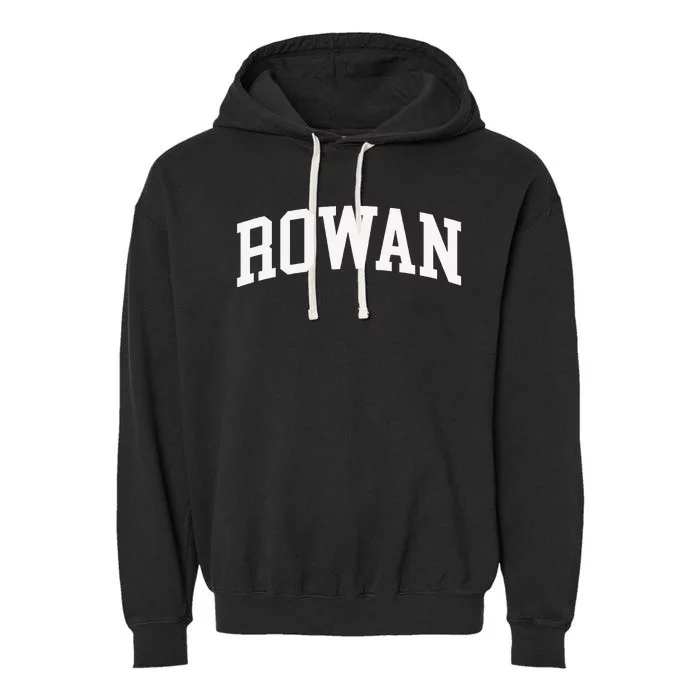 Rowan Arch Vintage Retro College Athletic Sports Garment-Dyed Fleece Hoodie