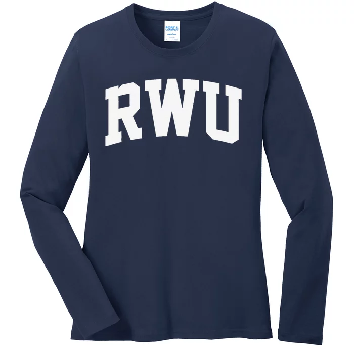 Rwu Arch Vintage Retro College Athletic Sports Ladies Long Sleeve Shirt