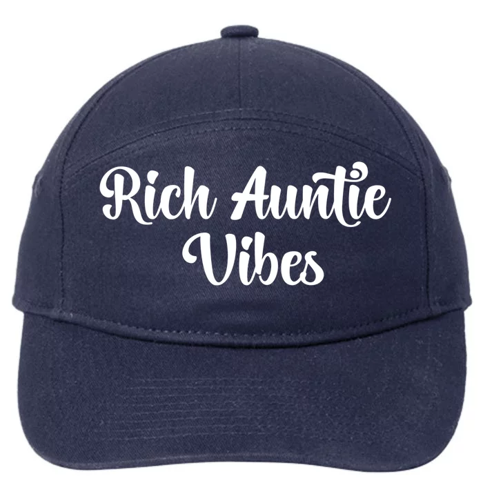 Rich Auntie Vibes Aunt Best Aunty Mothers Day Birthday Gift 7-Panel Snapback Hat