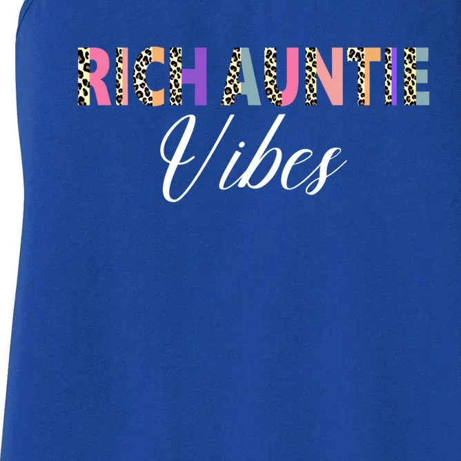 Rich Auntie Vibes Aunt Best Aunty Mothers Day Cute Gift Women's Racerback Tank