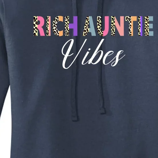 Rich Auntie Vibes Aunt Best Aunty Mothers Day Cute Gift Women's Pullover Hoodie