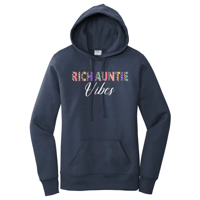 Rich Auntie Vibes Aunt Best Aunty Mothers Day Cute Gift Women's Pullover Hoodie