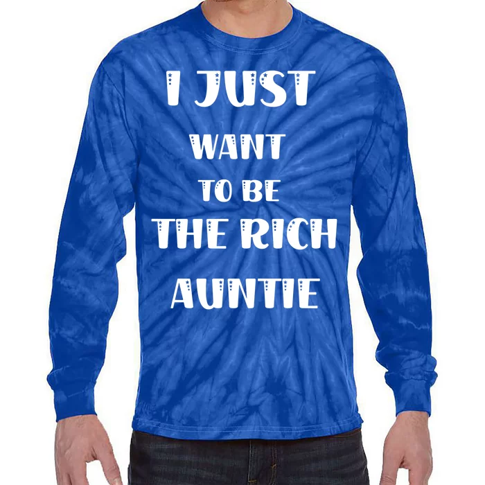 Rich Auntie Vibes Aunt Best Aunty Mothers Day Birthday Cool Gift Tie-Dye Long Sleeve Shirt