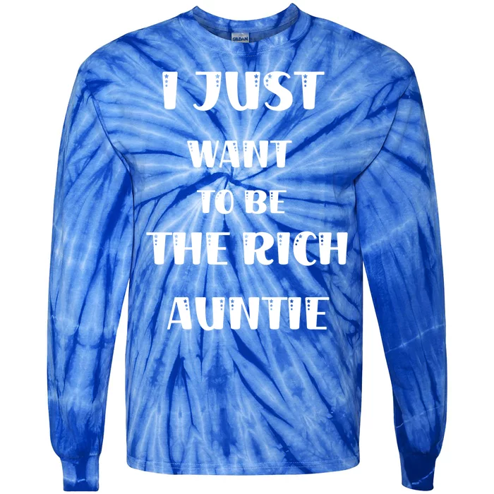 Rich Auntie Vibes Aunt Best Aunty Mothers Day Birthday Cool Gift Tie-Dye Long Sleeve Shirt