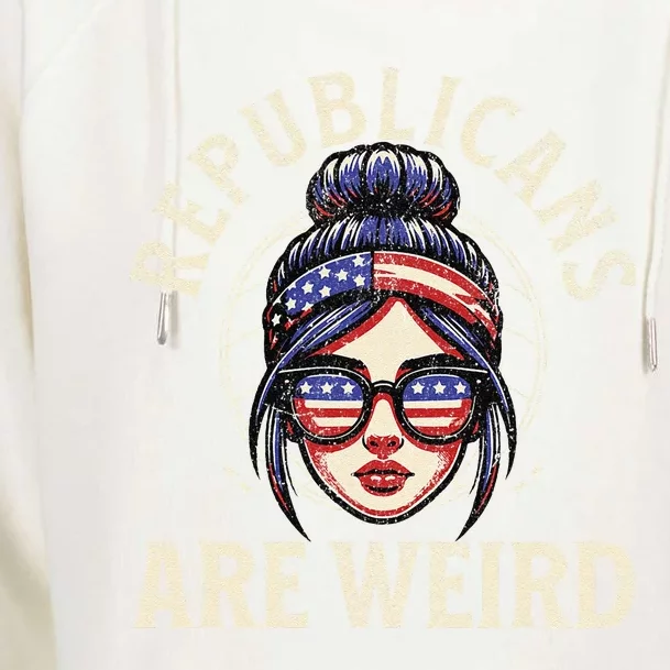 Republicans Are Weird Funny 2024 Political Election Womens Funnel Neck Pullover Hood