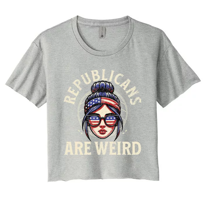 Republicans Are Weird Funny 2024 Political Election Women's Crop Top Tee