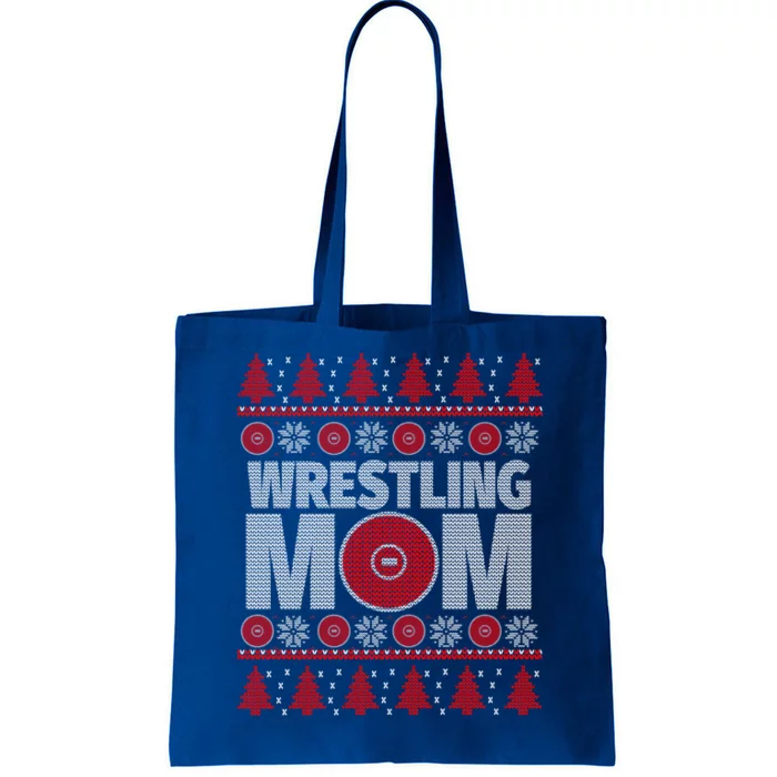 Red And White Wrestling Mom Ugly Christmas Gift Tote Bag