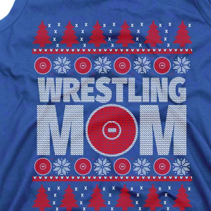 Red And White Wrestling Mom Ugly Christmas Gift Tank Top