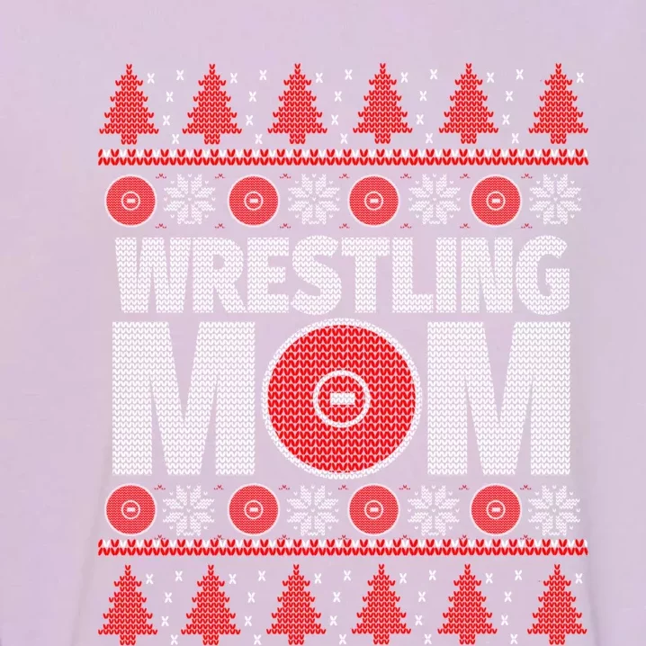 Red And White Wrestling Mom Ugly Christmas Gift Garment-Dyed Sweatshirt