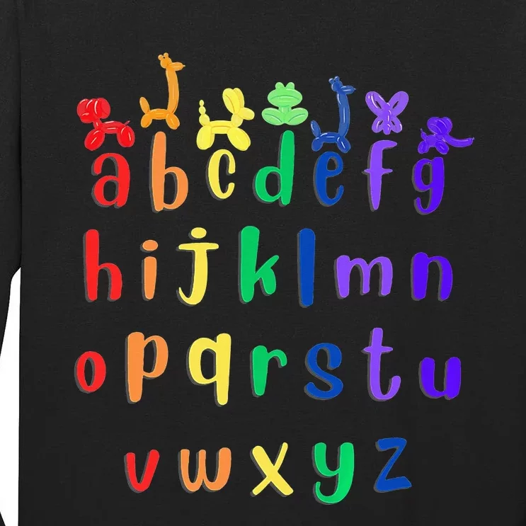 Rainbow ABCs with Balloon Animals Tall Long Sleeve T-Shirt