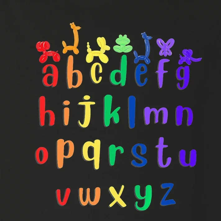 Rainbow ABCs with Balloon Animals Toddler Long Sleeve Shirt