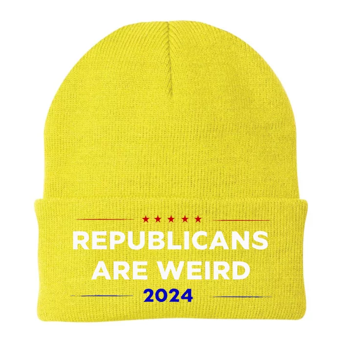 Republicans Are Weird Funny Political Election 2024 Knit Cap Winter Beanie